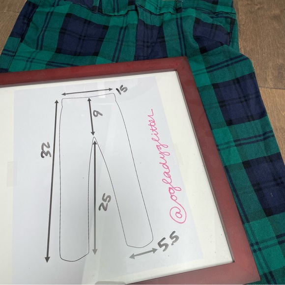Old Navy Pixie Green/Blue Plaid/Tartan Pants - Picture 2 of 12